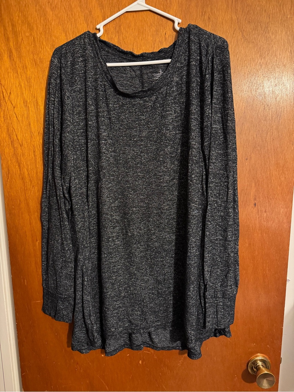 Cuddle Duds Dark Heather Gray Long-Sleeve Top